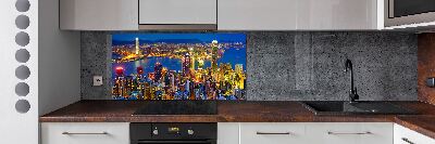 Spatplaat keuken Hong Kong 's nachts