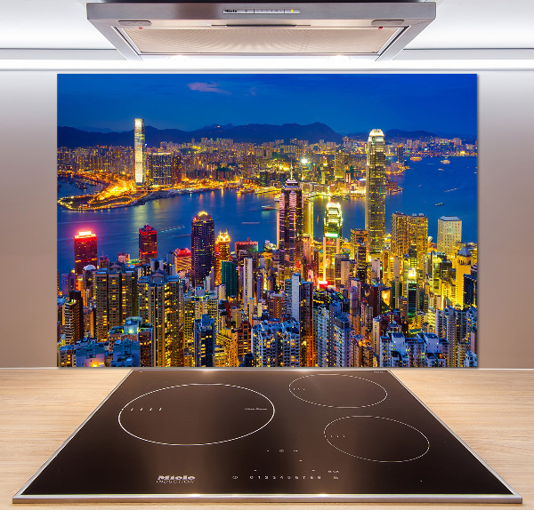 Spatplaat keuken Hong Kong 's nachts