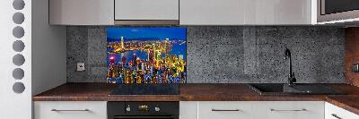 Spatplaat keuken Hong Kong 's nachts