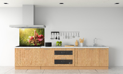 Glazen achterwand keuken Appels in de mand