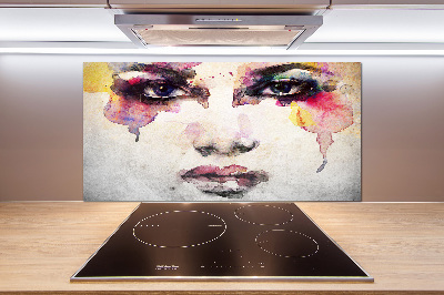 Spatscherm keuken Portret van een vrouw