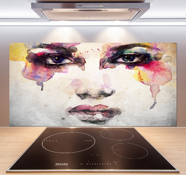 Spatscherm keuken Portret van een vrouw