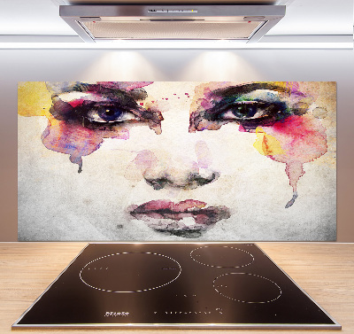Spatscherm keuken Portret van een vrouw