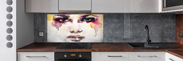 Spatscherm keuken Portret van een vrouw