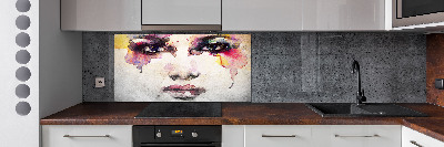 Spatscherm keuken Portret van een vrouw