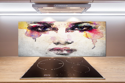 Spatscherm keuken Portret van een vrouw