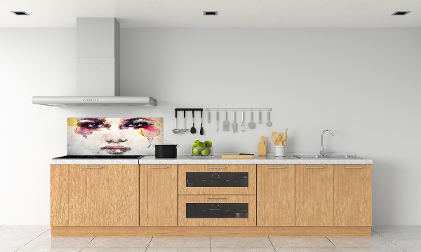 Spatscherm keuken Portret van een vrouw