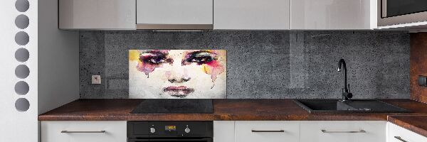 Spatscherm keuken Portret van een vrouw