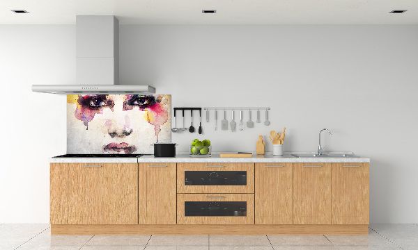 Spatscherm keuken Portret van een vrouw