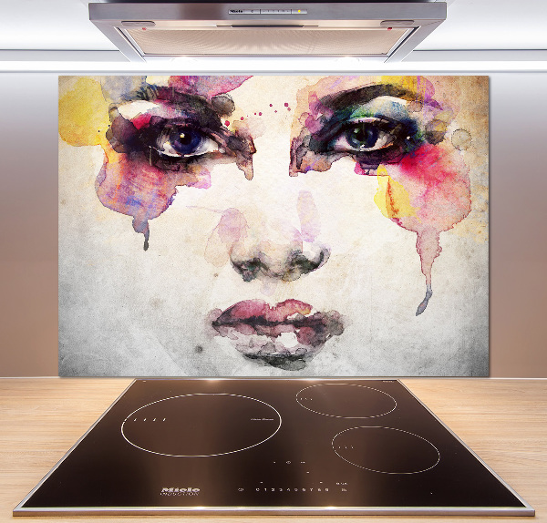 Spatscherm keuken Portret van een vrouw
