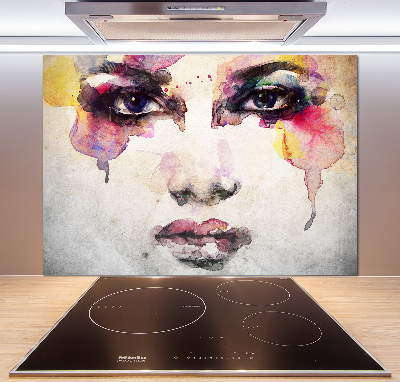 Spatscherm keuken Portret van een vrouw