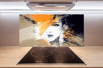 Spatplaat keuken Portret van een vrouw