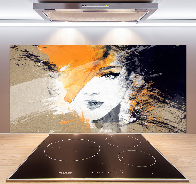 Spatplaat keuken Portret van een vrouw