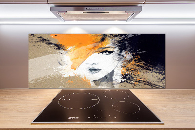 Spatplaat keuken Portret van een vrouw