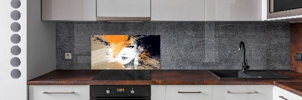 Spatplaat keuken Portret van een vrouw