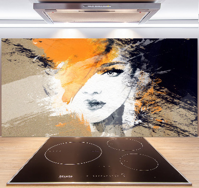 Spatplaat keuken Portret van een vrouw