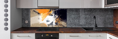 Spatplaat keuken Portret van een vrouw