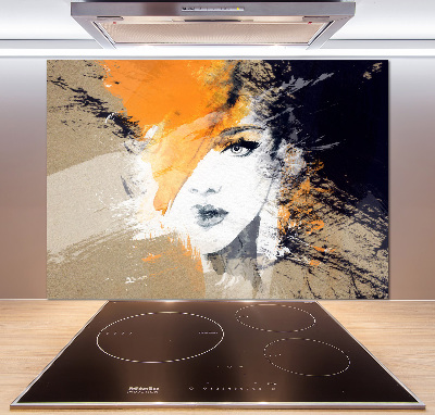 Spatplaat keuken Portret van een vrouw
