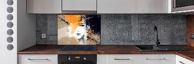 Spatplaat keuken Portret van een vrouw