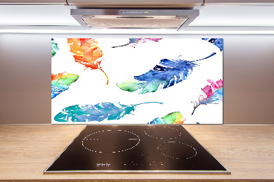 Keuken achterwand Kleurrijke veren