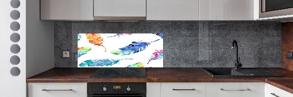 Keuken achterwand Kleurrijke veren