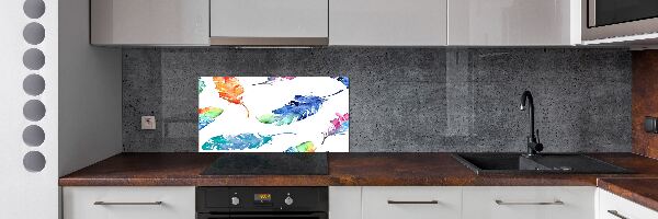 Keuken achterwand Kleurrijke veren