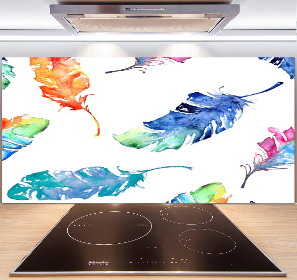 Panel do kuchni Kolorowe piórka