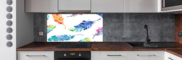 Keuken achterwand Kleurrijke veren