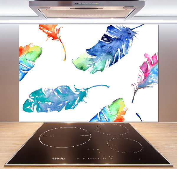 Keuken achterwand Kleurrijke veren