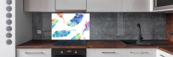 Keuken achterwand Kleurrijke veren