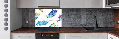 Keuken achterwand Kleurrijke veren