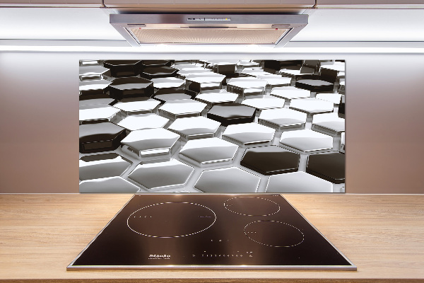 Glazen achterwand keuken 3D-abstractie