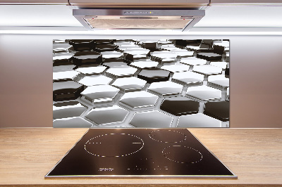 Glazen achterwand keuken 3D-abstractie