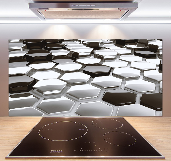 Glazen achterwand keuken 3D-abstractie