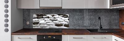 Glazen achterwand keuken 3D-abstractie