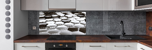 Glazen achterwand keuken 3D-abstractie