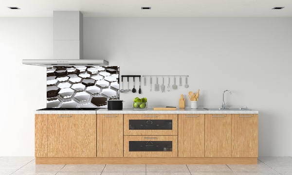 Glazen achterwand keuken 3D-abstractie
