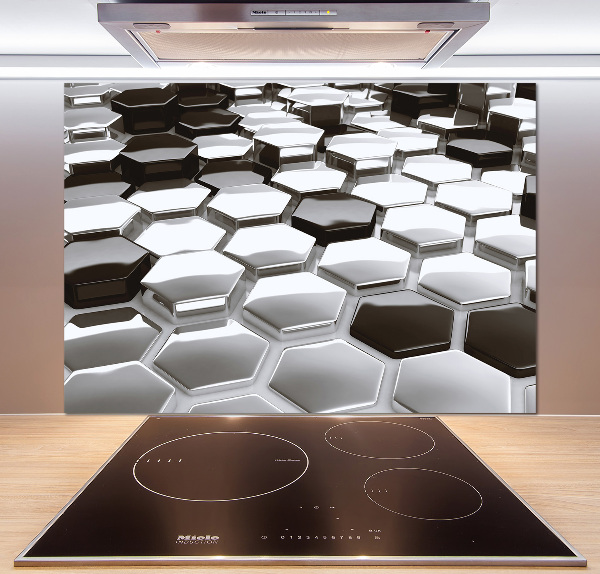 Glazen achterwand keuken 3D-abstractie
