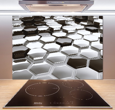 Glazen achterwand keuken 3D-abstractie