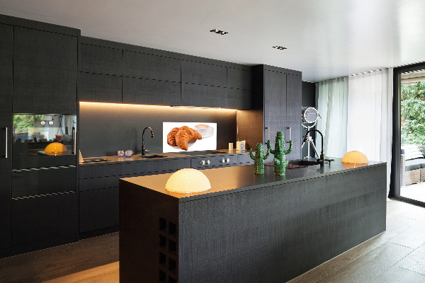 Achterwand keuken Croissants en koffie