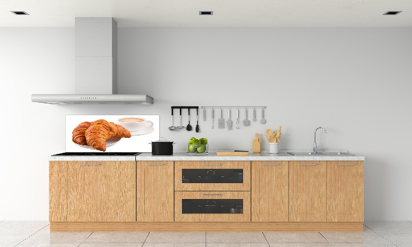 Achterwand keuken Croissants en koffie