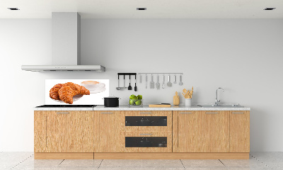 Achterwand keuken Croissants en koffie