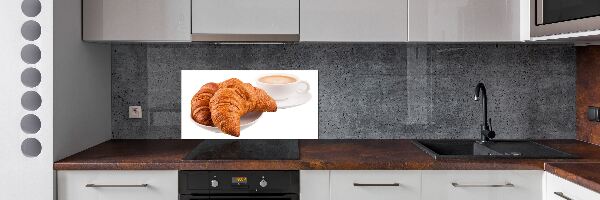 Achterwand keuken Croissants en koffie