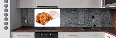 Achterwand keuken Croissants en koffie