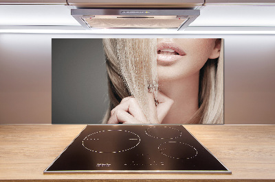 Keuken achterwand Mooie blondine