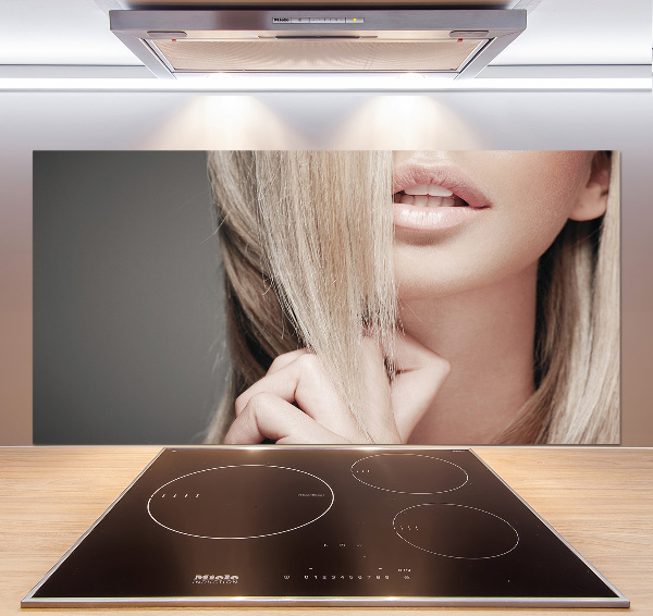 Keuken achterwand Mooie blondine