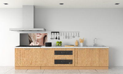 Keuken achterwand Mooie blondine
