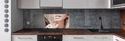 Keuken achterwand Mooie blondine