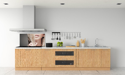 Keuken achterwand Mooie blondine