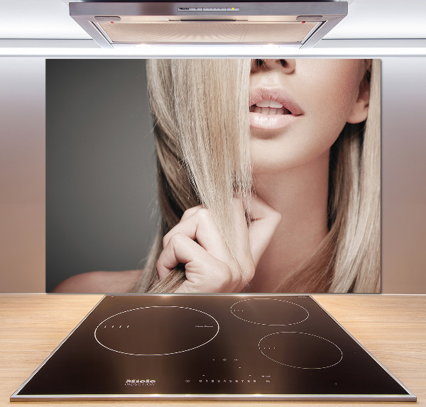 Keuken achterwand Mooie blondine